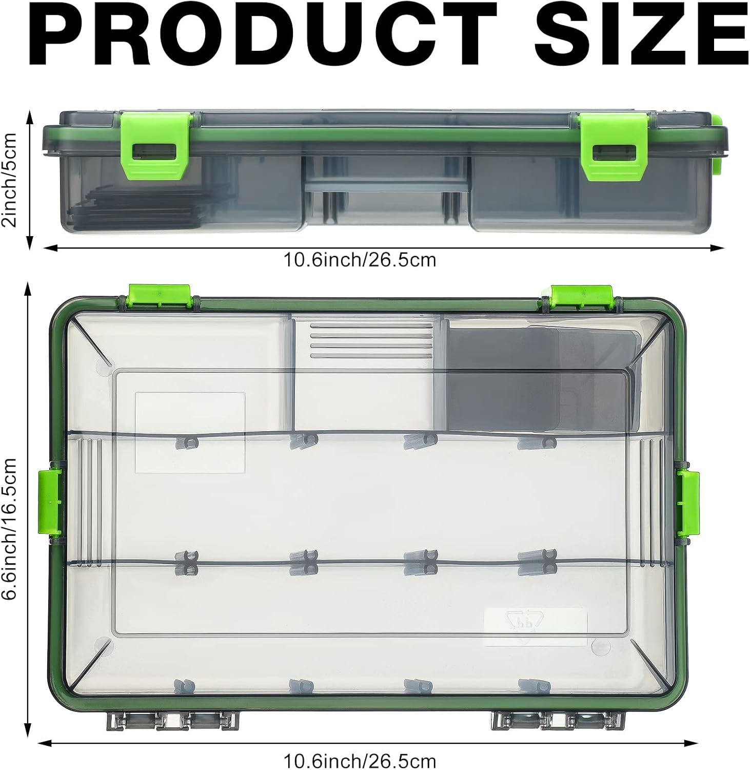 Ramede 6 Pcs Fishing Tackle Boxes Waterproof Airtight Plastic Tackle Box Organizer Transparent Fishing Tackle Storage with Adjustable Dividers for Terminal Tackle Lure Bait Hook(Large) - Image 2